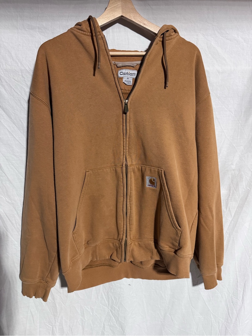Carhartt mens zip up hooded cotton jacket Size Large